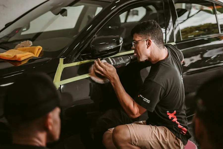 PPF installation on Porsche front bumper — Galaxi Sound Miami