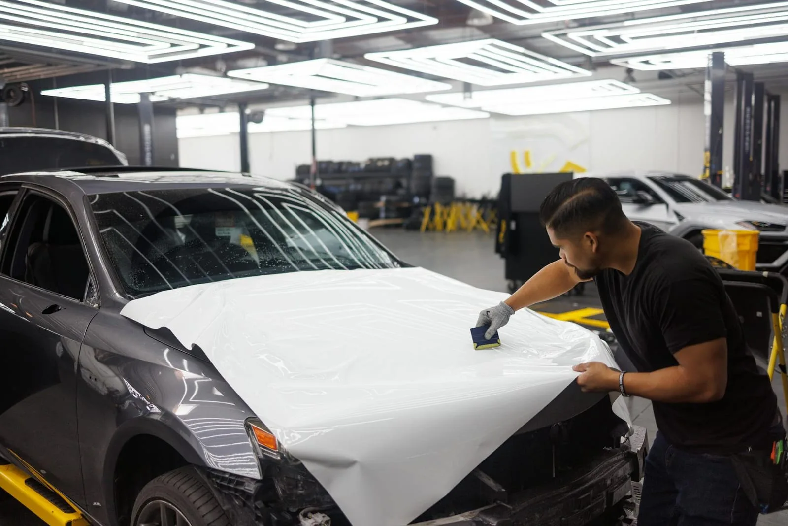 Paint protection film PPF installation at Galaxi Sound — XPEL Ultimate Plus applied in Kendall Miami
